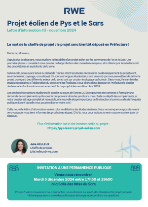 Lettre d'information n°3